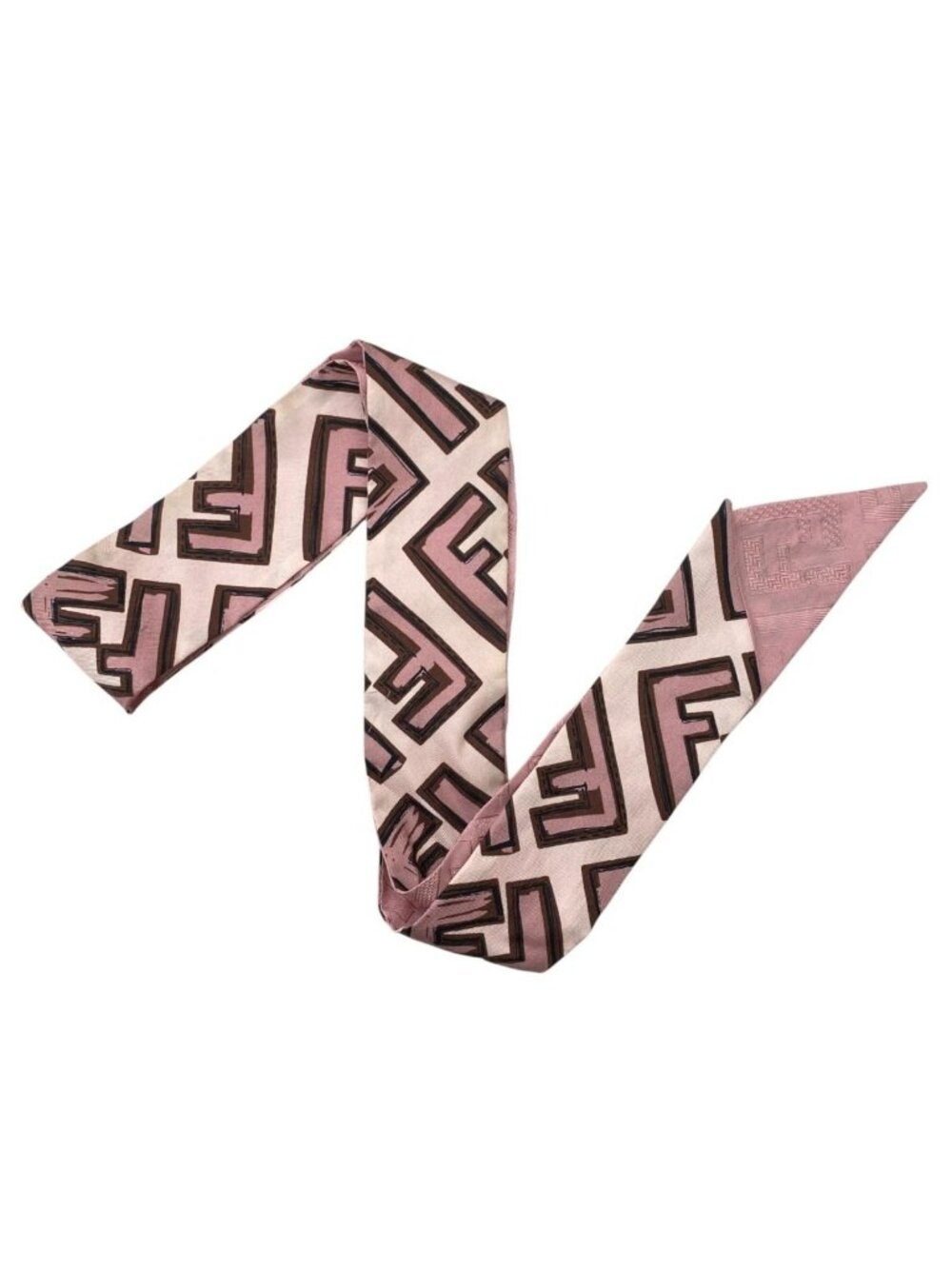 Fendi Twilly Pink Alphabet Logo All Over Print Scarf